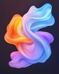 Leinwandbilder - A twisting, incandescent design featuring smooth, pulsating energy bands in blue and purple,