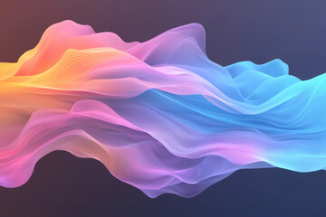 Poster - a digital-inspired arrangement of gracefully bending energy waves in contrasting blue, purple, and