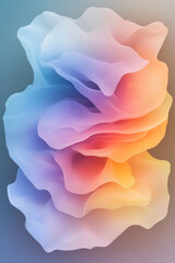 Poster - A layered, glowing structure where fluid blue, purple, and red light forms intersect in an