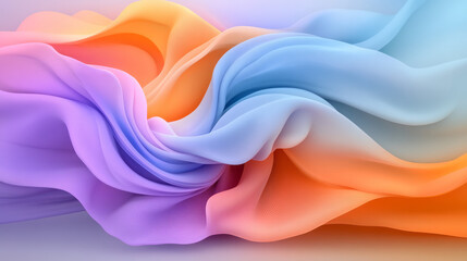 Poster - A captivating 3D design that seamlessly blends curved transitions of blue, purple, and orange,