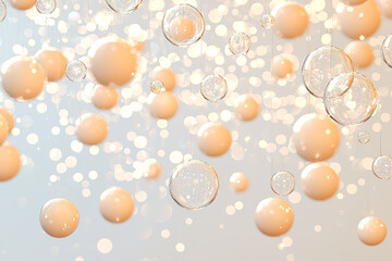 Aufkleber - Close-up of twinkling champagne bubbles in graceful flutes, the warm bokeh behind them creating a