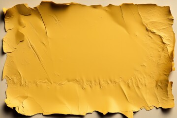 Poster - Textured Yellow Paper with Torn Edges on a Neutral Background for Creative Design and Background Use