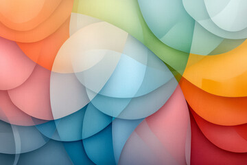 Poster - a vibrant abstract arrangement of interconnected geometric shapes with a glossy, textured finish,