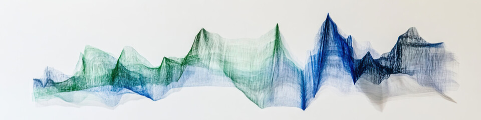 Poster - Abstract Linework in Blue and Green Hues