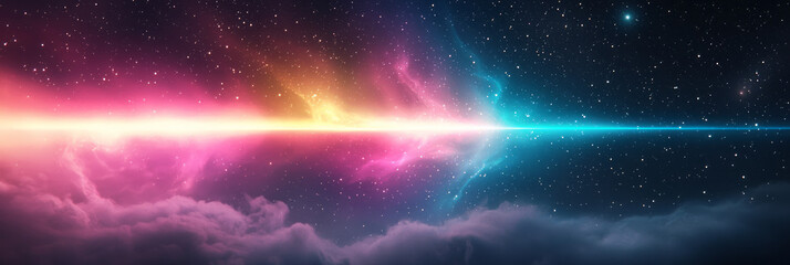 Poster - A kaleidoscopic corridor of iridescent diamond outlines, funneling into infinite depth against a