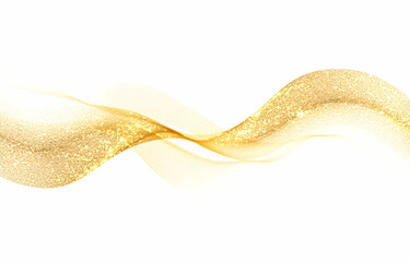 Poster - Gold glitter wave line isolated on a white background