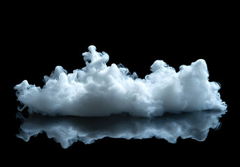 Wall Mural - white smoke on a black background, smoke in the air, a white cloud of vapor from a vape or e-cigaret