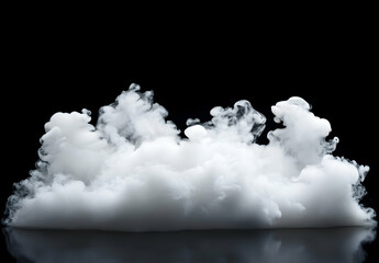 Wall Mural - white smoke on a black background, smoke in the air, a white cloud of vapor from a vape or e-cigaret
