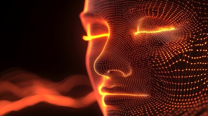 Poster - Glowing Iris Mapping An Abstract Visualization of Biometric Identification Technology  This digital showcases the intricate patterns and features of the human iris
