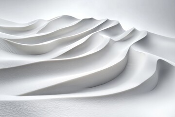 Poster - Intricate curves of white sand create a dynamic pattern in an abstract setting during soft natural light
