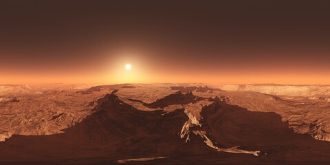 Wall Mural - mars, hdri, environment map , round panorama, spherical panorama, equidistant projection, 360 high r