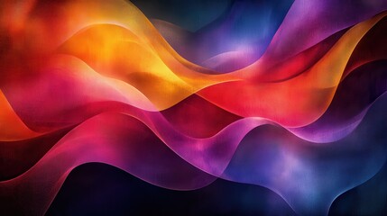 Abstract colorful waves, flowing motion, dark background, digital art, website banner