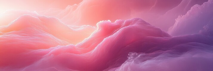 Fototapete - Abstract pink waves with glowing neon light create a soft and modern atmosphere for backgrounds and creative projects. with copyspace