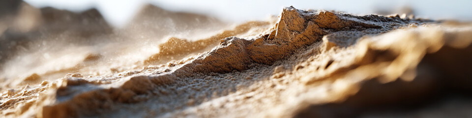 Wall Mural - Close-up of Sandy Terrain with Textured Surface