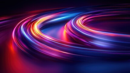 Poster - Abstract colorful lines and neon shapes creating a glowing futuristic background design
