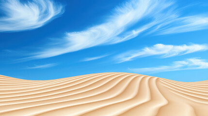 Wall Mural - endless sand dunes under bright blue sky with soft clouds