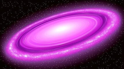 Poster - Vibrant purple galaxy with stars and bright light in deep space cosmic spiral formation