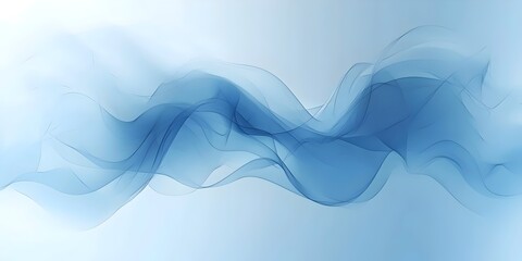 Poster - A soothing abstract composition of flowing light blue waves, creating a tranquil and serene atmosphere with delicate and soft forms.
