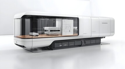 Poster - Sleek and Innovative High Tech System Concept with Interconnected Digital Components Showcasing Advanced Automation and Efficiency through Seamless