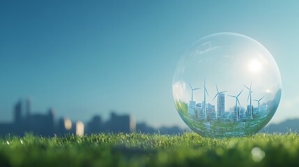 Poster - A vibrant image of an energy-efficient city showcasing transparent design elements.