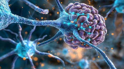 Poster - An intricate neural network representing the complex and interconnected nature of intelligence data transmission and the inner workings of the brain