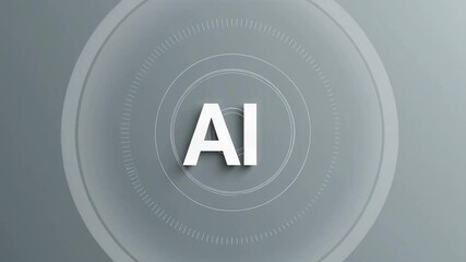 Aufkleber - Minimalist animation showcasing the letters ai within a circular design, symbolizing artificial intelligence, presented in slow motion against a gray backdrop