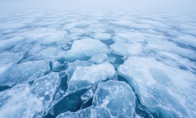 Wall Mural - Frozen ocean surface with ice formations