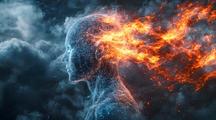 Poster - Unleashing Digital Creativity through Interconnected Neural Pathways and Flowing Energy   An abstract futuristic digital depicting the power of intelligence to drive innovation and