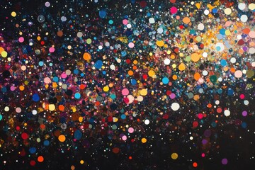Poster - Vibrant particles in motion capturing dynamic energy of creativity