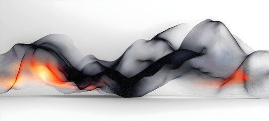 Poster - An abstract wave of flowing lines in black, gray, and hints of orange creates a dynamic and modern aesthetic, evoking a sense of movement and energy.