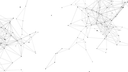 Poster - line connect network animation on white background. Line technology data connection and business background	