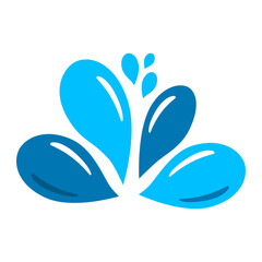 Wall Mural - water splash.blue water drops icon isolated on white background.vector graphic illustration.