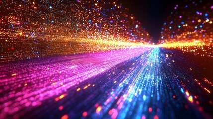 Poster - vibrant dynamic digital art landscape showcasing the growing influence and convergence of trends lik