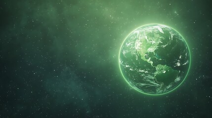 Aufkleber - A vibrant image of Earth showcasing lush green landscapes and dense forest areas.