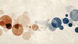 © Esma - Abstract background with blue and brown bubbles on white paper, soft watercolor, minimalist style, vintage style, simple design, elegant design, subtle color gradients.