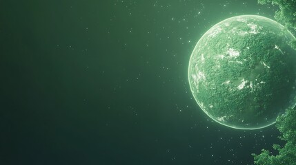Poster - Lush green Earth with dense forests, perfect for nature and environmental themes.
