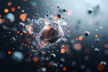 Aufkleber - Colorful particles blend and swirl in a dynamic display of motion against a dark background