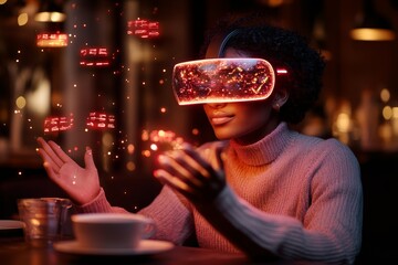 Aufkleber - A cyberpunk-inspired digital placement test where students interact with floating neon holographic answer choices