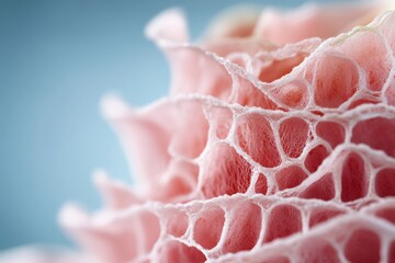 Poster - Close-up of delicate pink coral structure showcasing intricate patterns under soft lighting