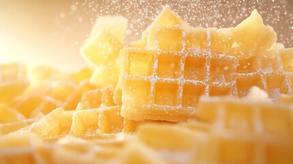 A captivating image of stacked waffles, showcasing texture and design perfect for culinary and food-related content.