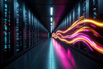 Aufkleber - A government research computer center where scientists are analyzing complex algorithms on supercomputers