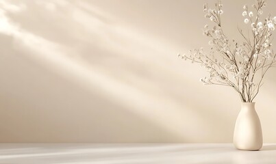 Poster - A stylish minimalist home decor setup featuring ceramic elements in a cozy atmosphere.