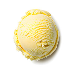 Wall Mural - Yellow Scoop of Mango Ice Cream isolated on white