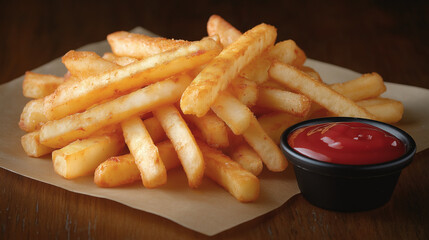 Wall Mural - french fries and ketchup