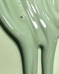 Poster - Fluid Lime Cream Drips Create a Minimalist Backdrop for Creative Expression and Design