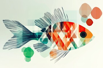 Poster - Modern Abstract Fish Design Using Negative Space and Soft Gradients for Artistic Expression