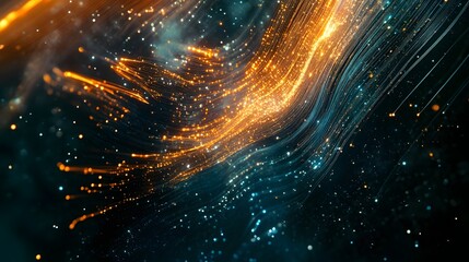 Poster - Captivating and breathtaking image of a powerful dynamic explosion of light and energy radiating with a cosmic futuristic and mesmerizing aura within a digital abstract realm