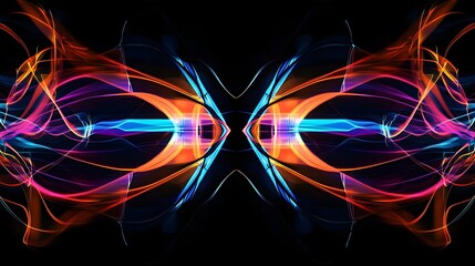 Fototapete - Captivating cosmic fractal explosion of vibrant color and light creating a mesmerizing and futuristic digital abstract design with a sense of energy power and imagination