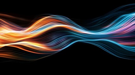 Poster - Captivating Fluid Waves of Vibrant Colors and Dynamic Movement Depicting a Mesmerizing Digital Art Composition with Flowing Swirling and Undulating Patterns of Light and Energy
