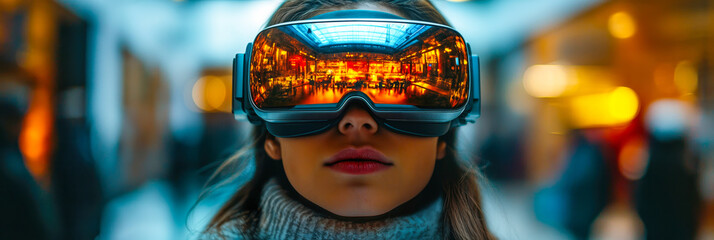 Poster - immersive virtual reality shopping in modern retail environment with augmented reality technology en